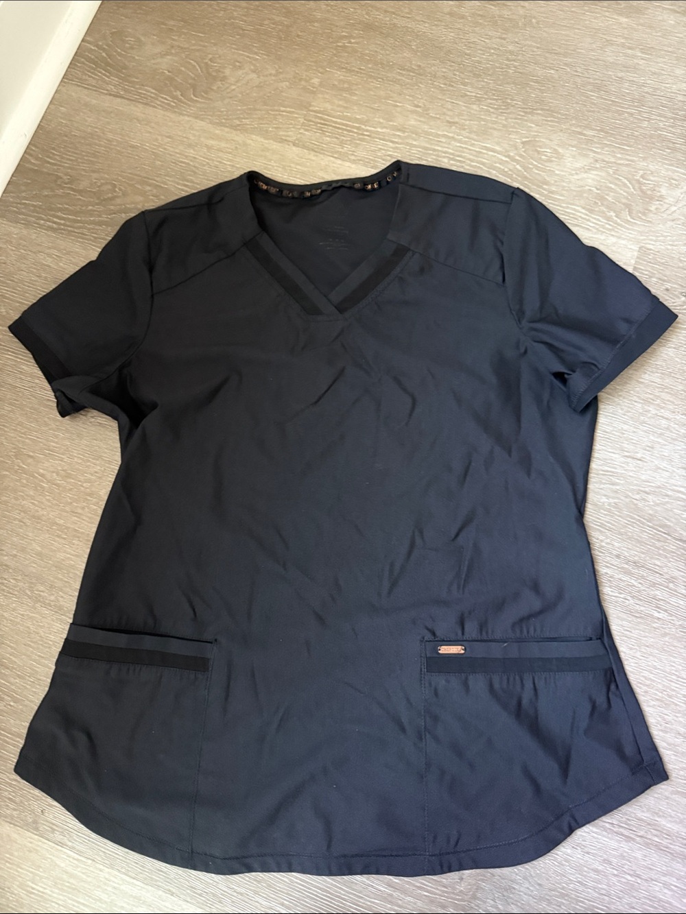 Cherokee Black V-Neck Short Sleeve Scrub Top